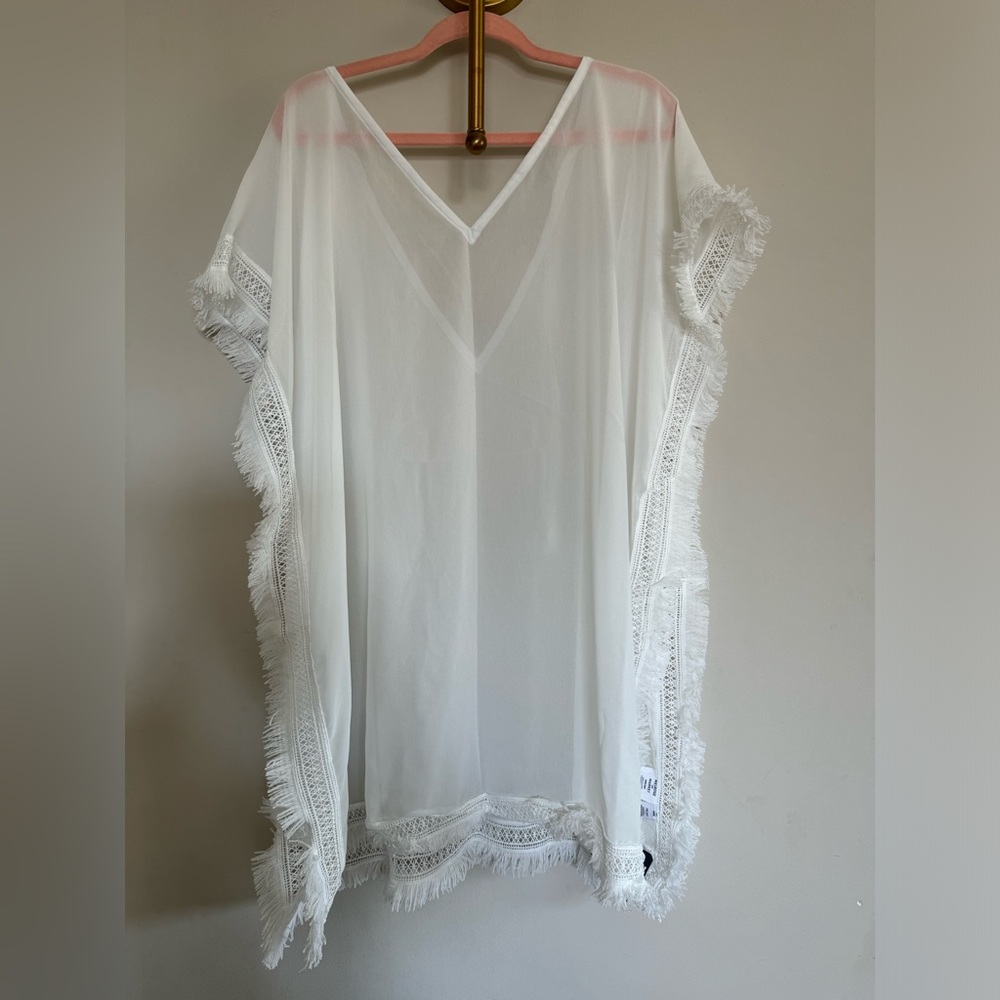 NWT sheer white beach cover up
